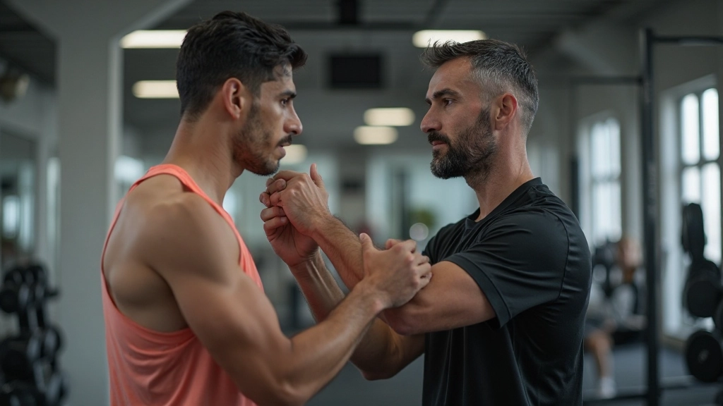 مدرب رياضي يشرح مبادئ التدريب الفعال للاعب شاب