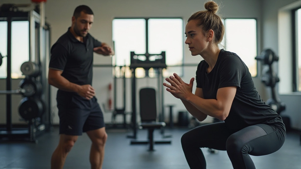 جلسة تدريبية فعالة مع مدرب متخصص يراقب الأداء