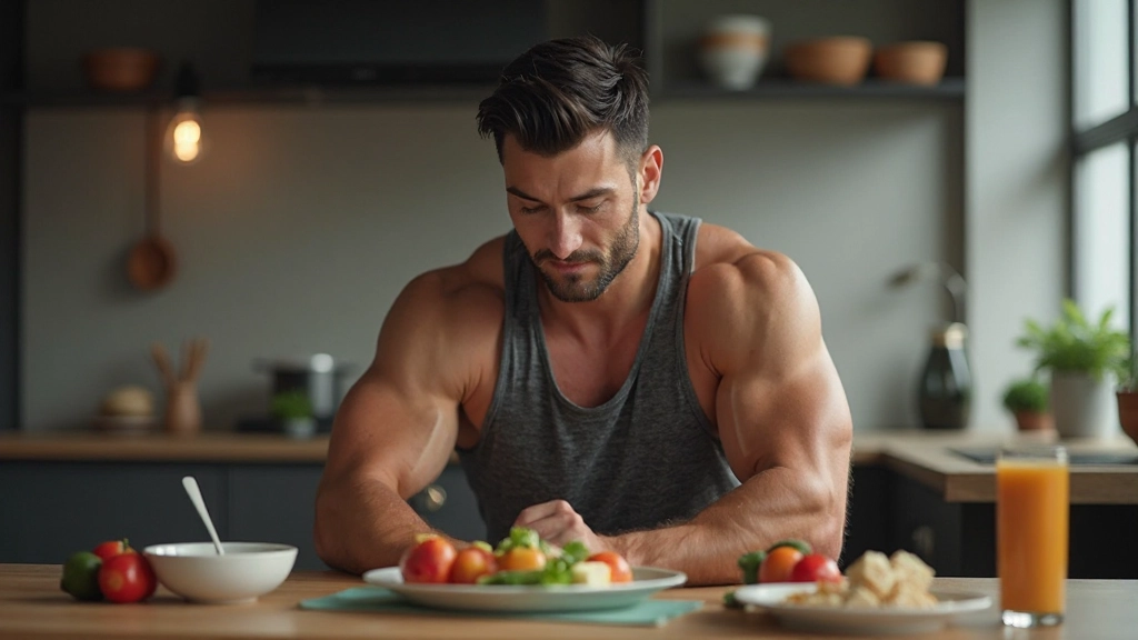 رياضي يتناول وجبة صحية متوازنة بعد التدريب