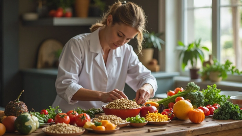 مختلف الأطعمة الصحية والمتوازنة للرياضيين على طاولة